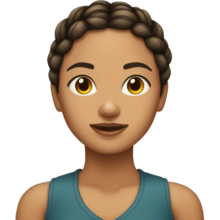 Mujer morena con trenzas  emoji
