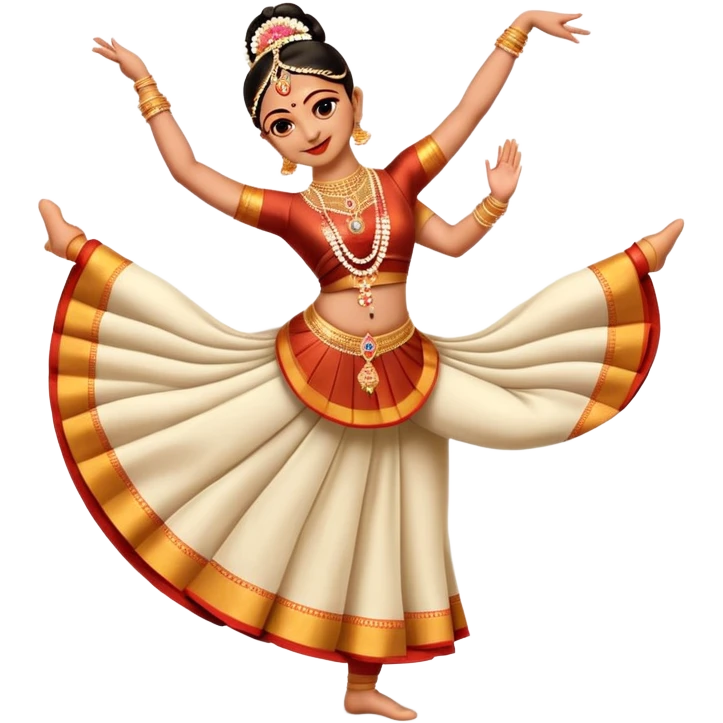cinematic-realistic-bharatanatyam-dance-emoji,-depicted-as-an-elegant-classical-indian-dance-performance-with-graceful-poses,-intricate-costumes,-and-expressive-hand-gestures,-rendered-with-rich-textures-and-warm-dramatic-lighting, single dancer emoji