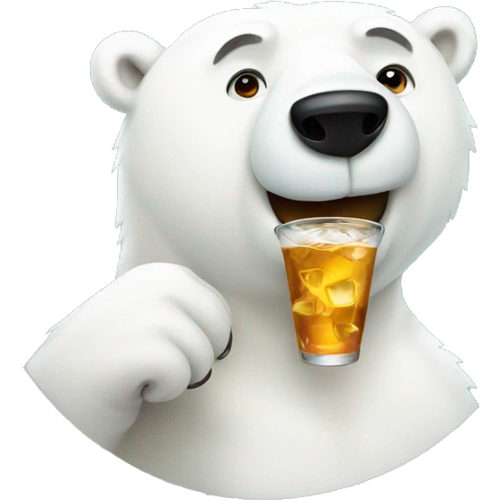 Polar bear with drink emoji