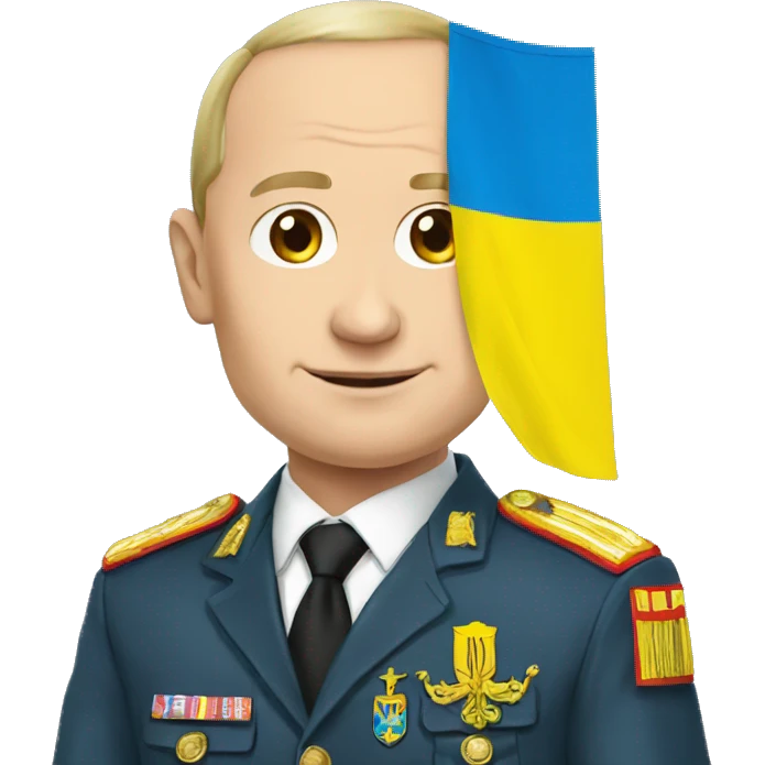 putin with ukrainian flag emoji