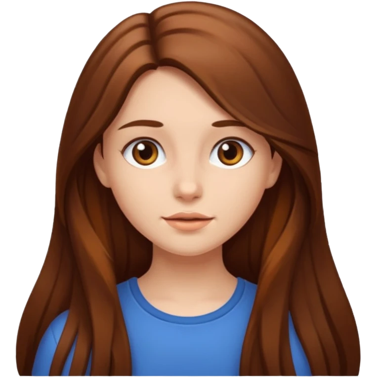 A girl with brown long hair  emoji