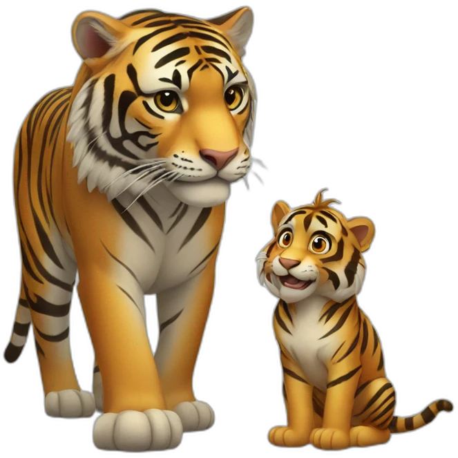 tigre et un babouin emoji