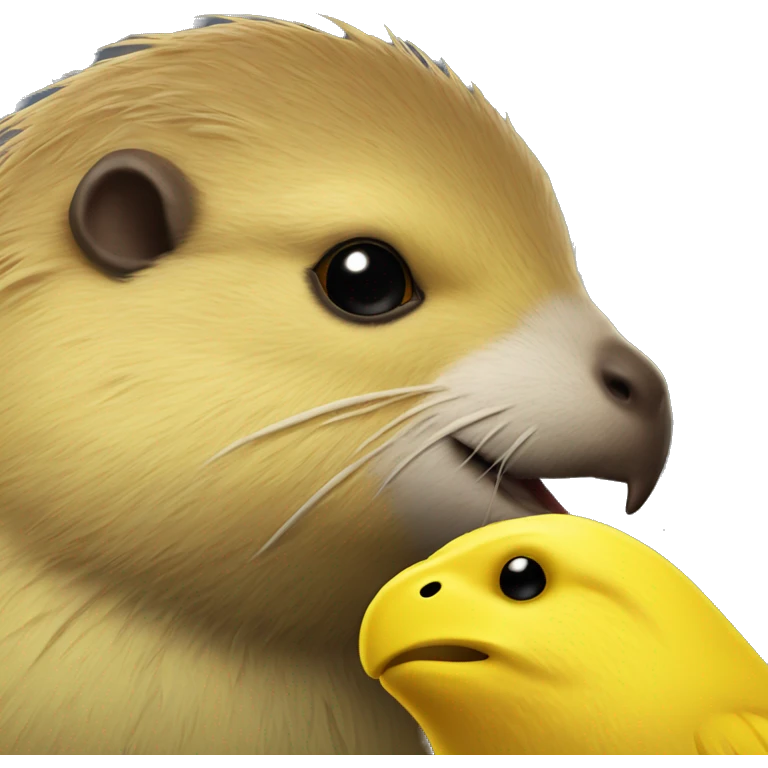 Yellow Canary and beaver 🦫  emoji