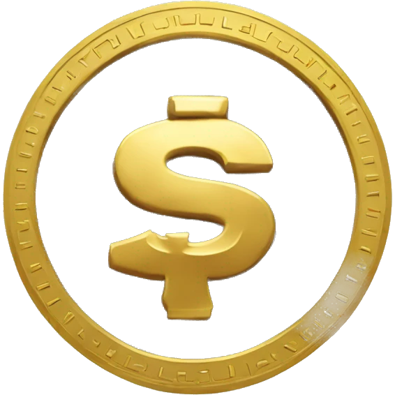 gold coin with "S" symbol on it emoji