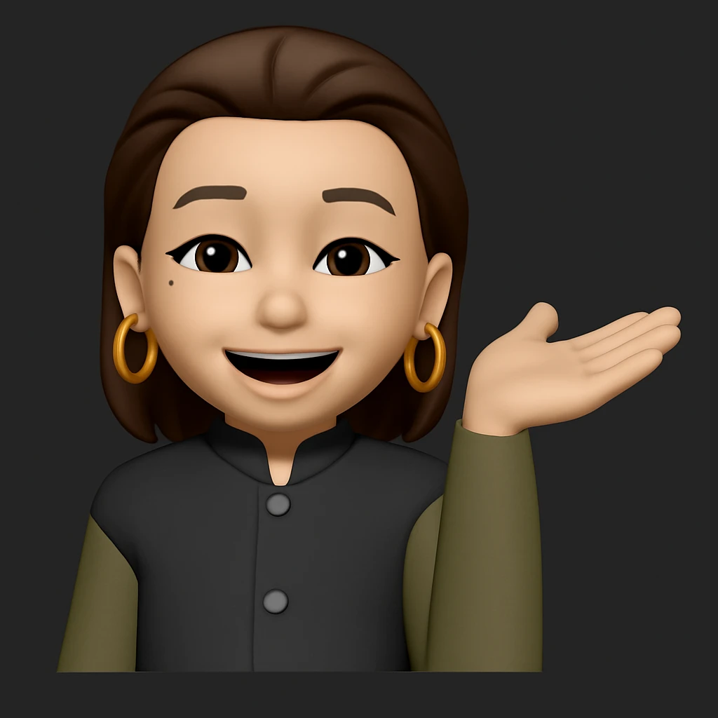 add golden earring rings to this woman, keep the same style as the original image emoji
