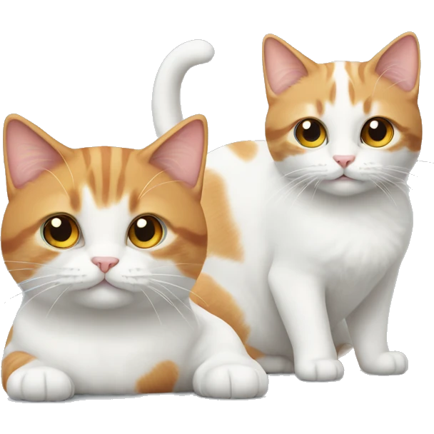 two white and ginger cats one is big one is small emoji