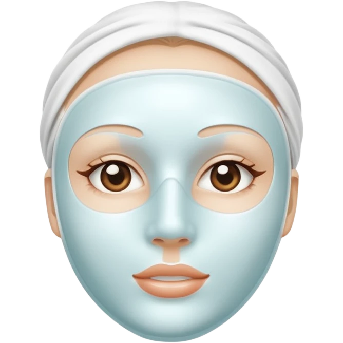 a white skincare beauty mask pack for face, without face, just only product emoji