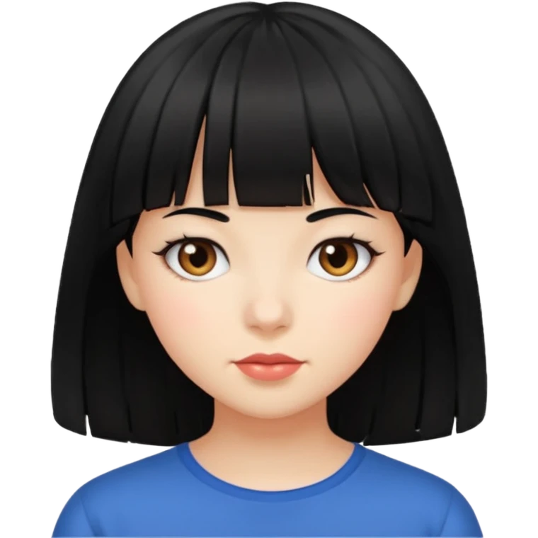 Girl with black hair and bangs emoji