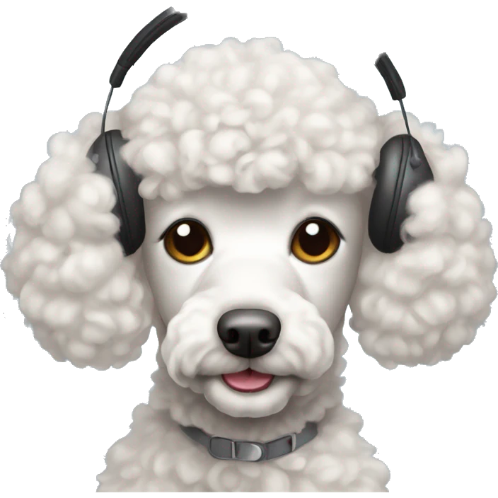 poodle with earmuffs emoji