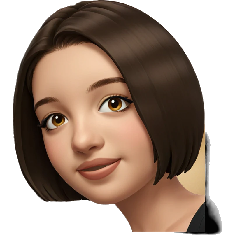 smiling girl with brown hair emoji