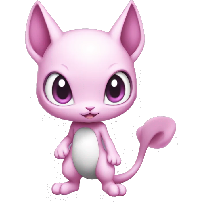 Pink Chibi Anthro Mewtwo-Pokémon full body emoji