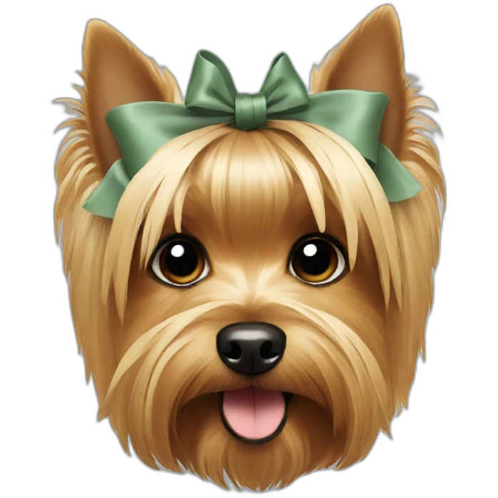 yorkshire terrier with bow emoji