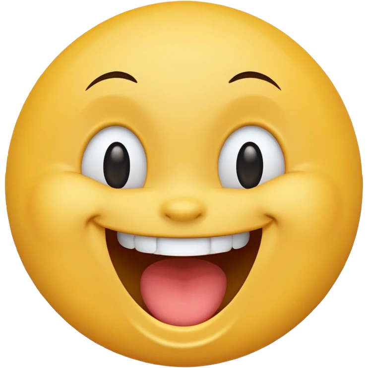 Emoji, yellow round laughing face, wide smile emoji
