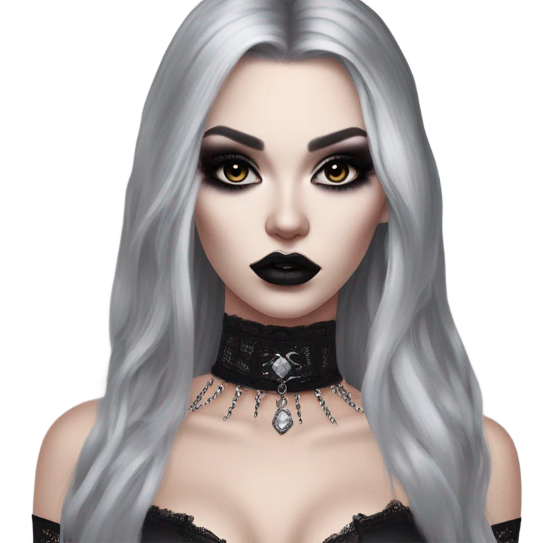 Hyper Realistic Goth victoria secret model emoji