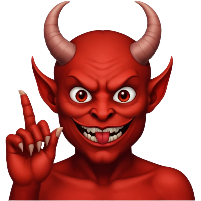 Creppy devil and shushing someone  🤫 like over there mouth emoji