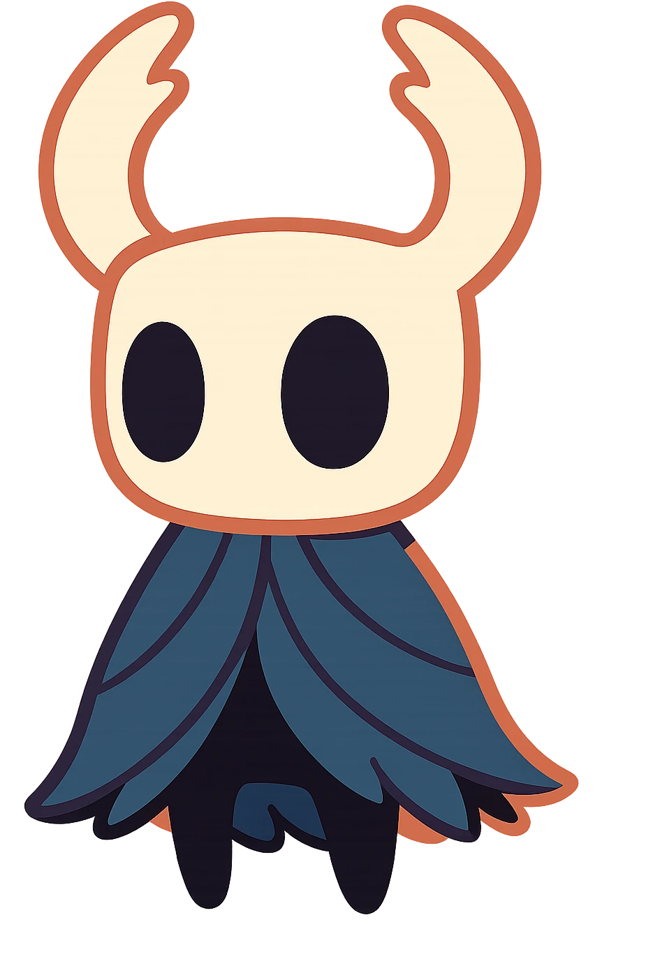Hollow Knight game mask, cartoon style, soft colors emoji