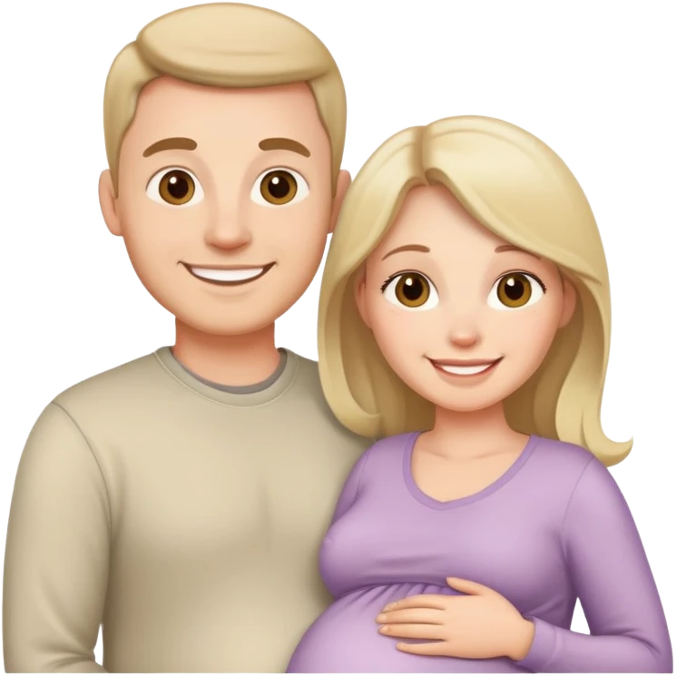 white pregnant woman and her husband emoji