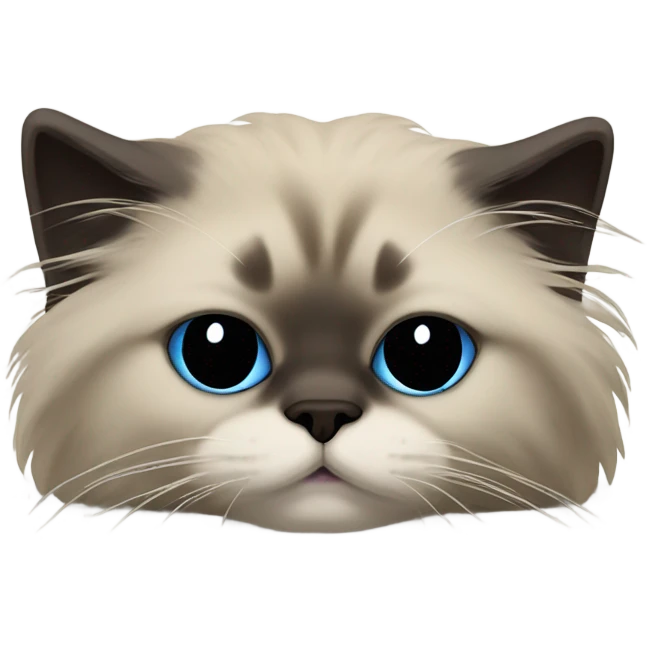 himalayan ragdoll cat asleep full dark face and feet emoji
