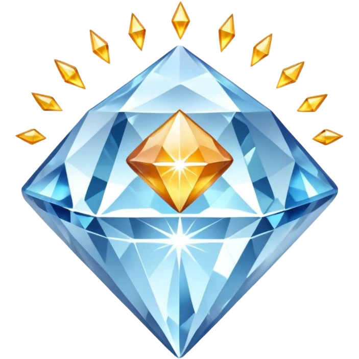 "Brilliant diamond crystal with electric energy crackling around it, spiritual power gem, no people, clean emoji style" emoji