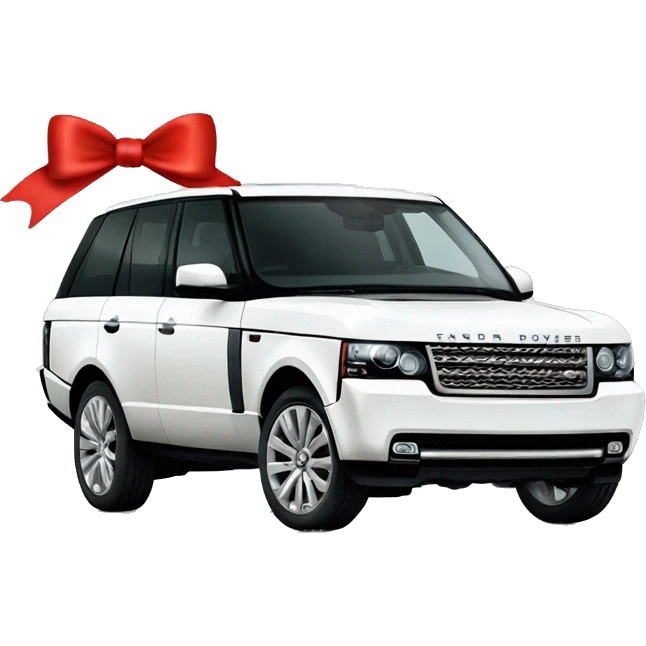 white range rover with red bow emoji