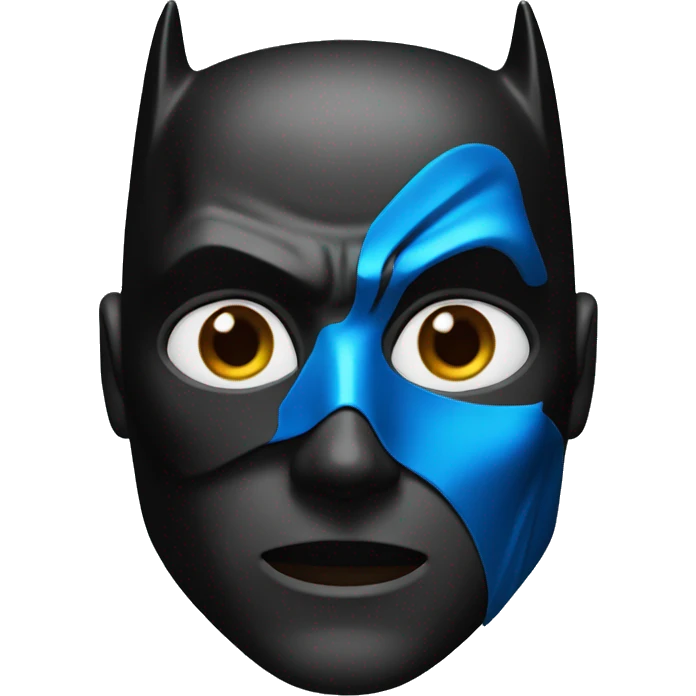 Dark Batman face mask with blue eyes and black Color skin  emoji