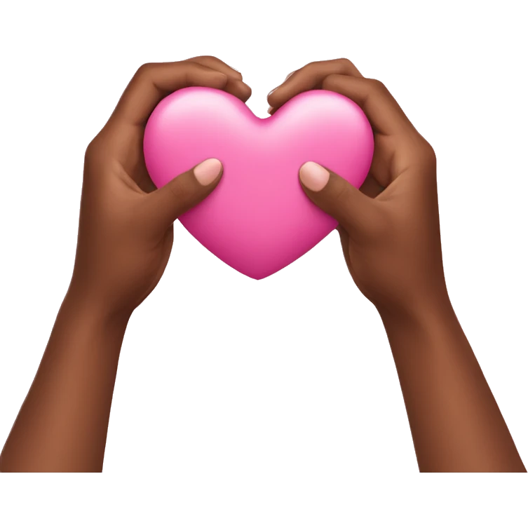 Pink Heart in hands emoji
