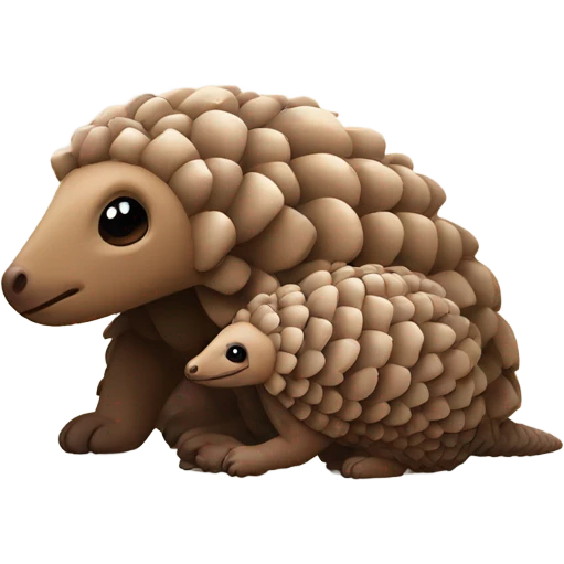 Pangolin with a baby pangolin  emoji
