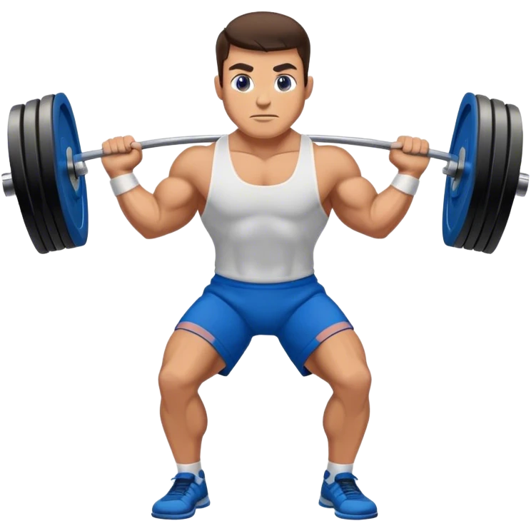 brunette buff man with blue shorts deadlift emoji
