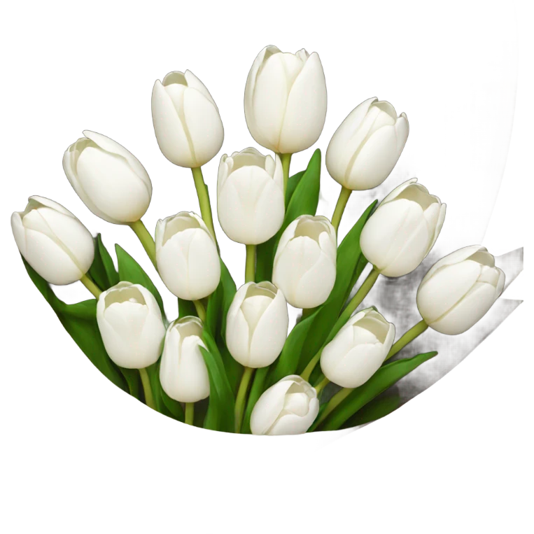 white tulip bouquet  emoji