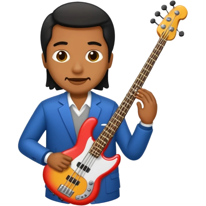 afraican american jass bass player emoji