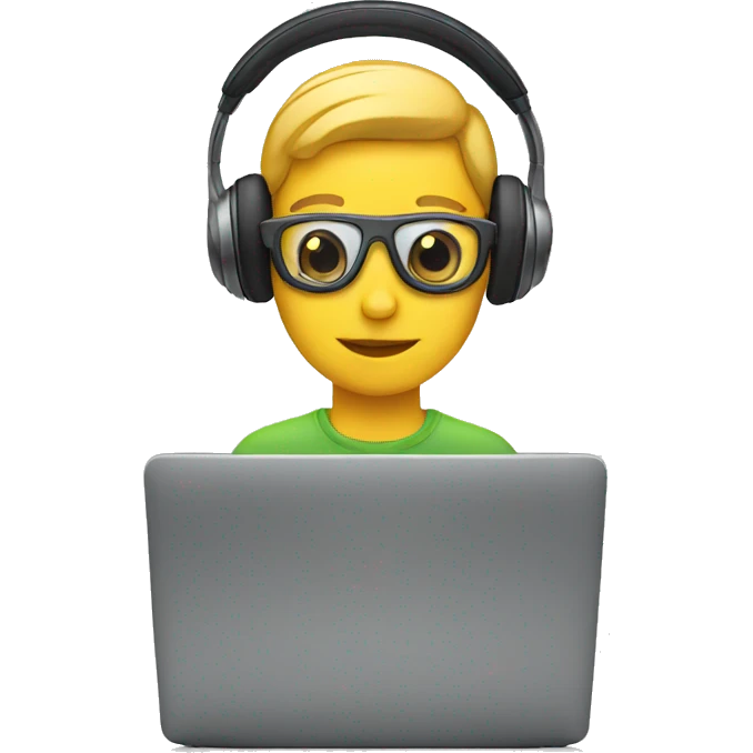 laptop user with headphones emoji