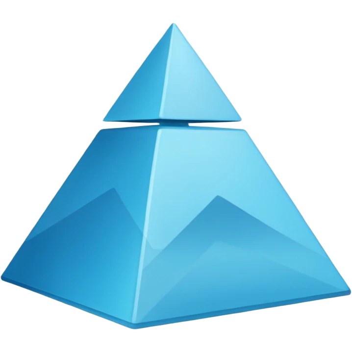 flat pyramid with three layers (blue) emoji