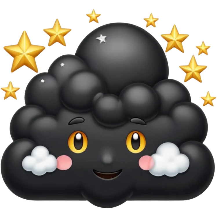 Shiny black cloud with stars emoji