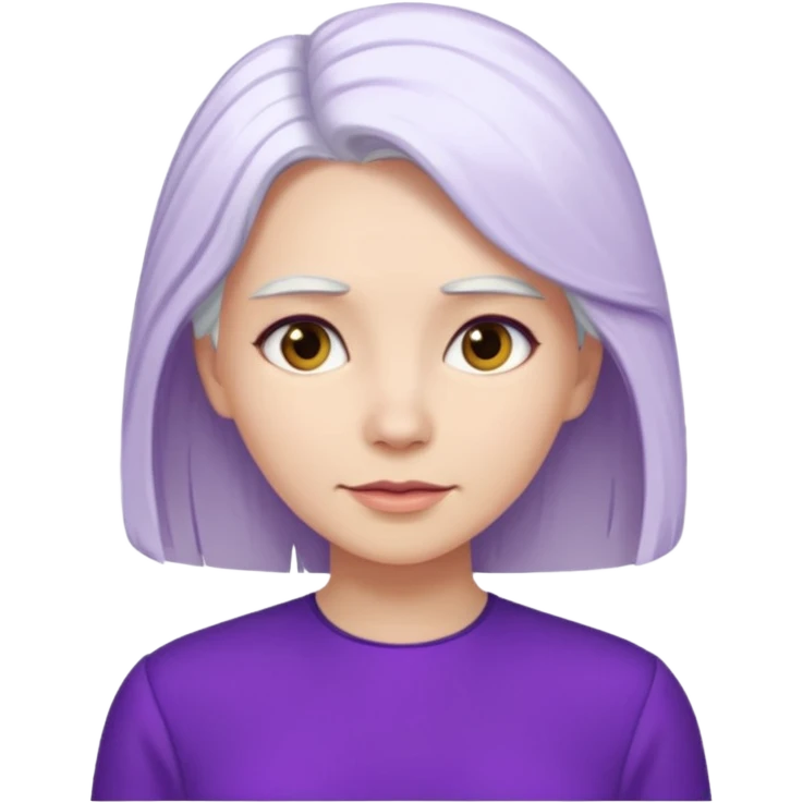 white hair and purple blouse emoji