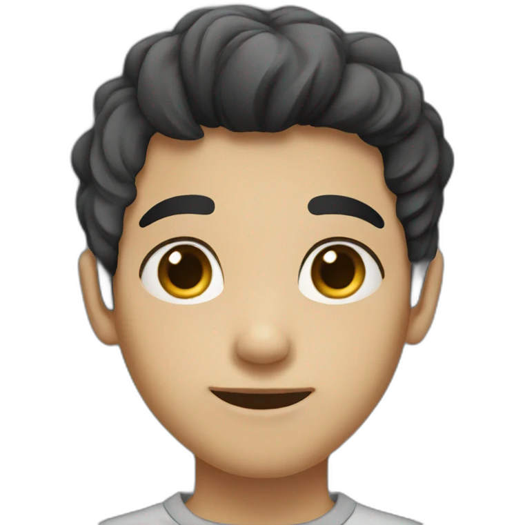 boy with black hair and gray eyes emoji