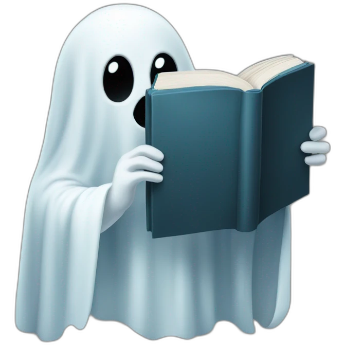 Ghost holding a book emoji