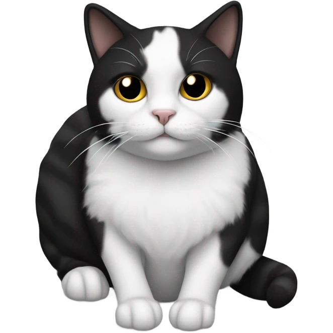 Tuxedo cat sleeping emoji