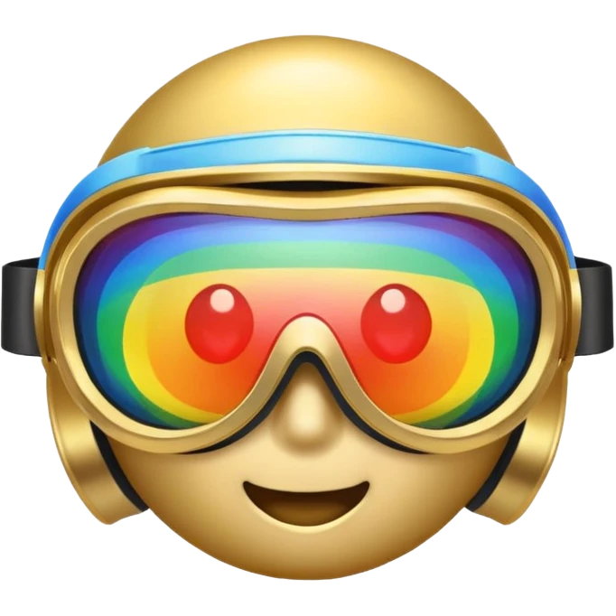 gold simulation rainbow visor Earth goggles emoji