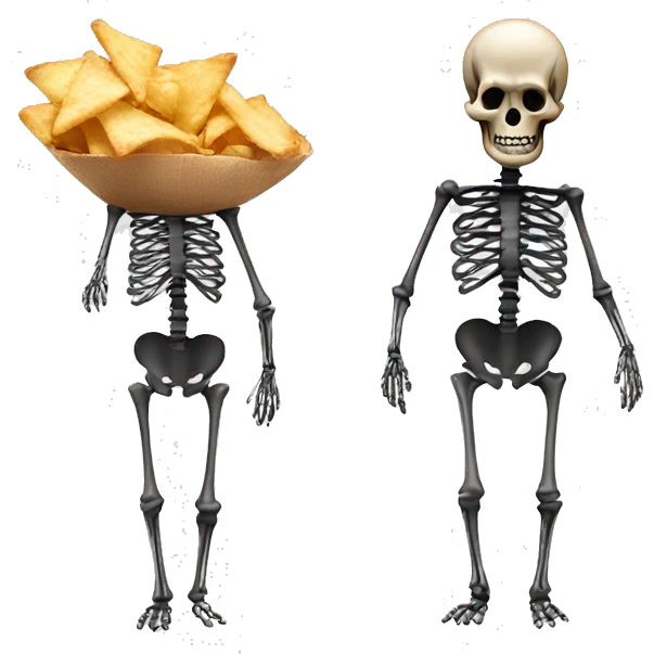 chipsback with a skeleton head emoji