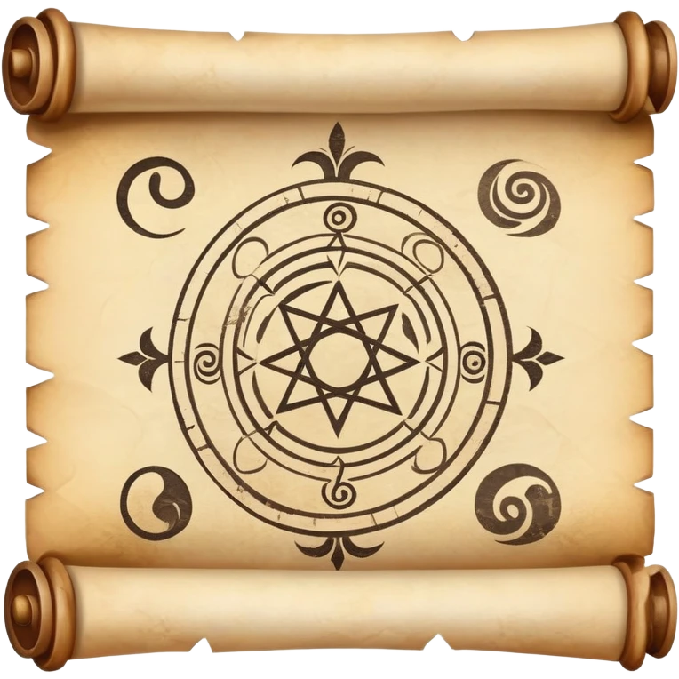 mystical scroll with ancient symbols emoji