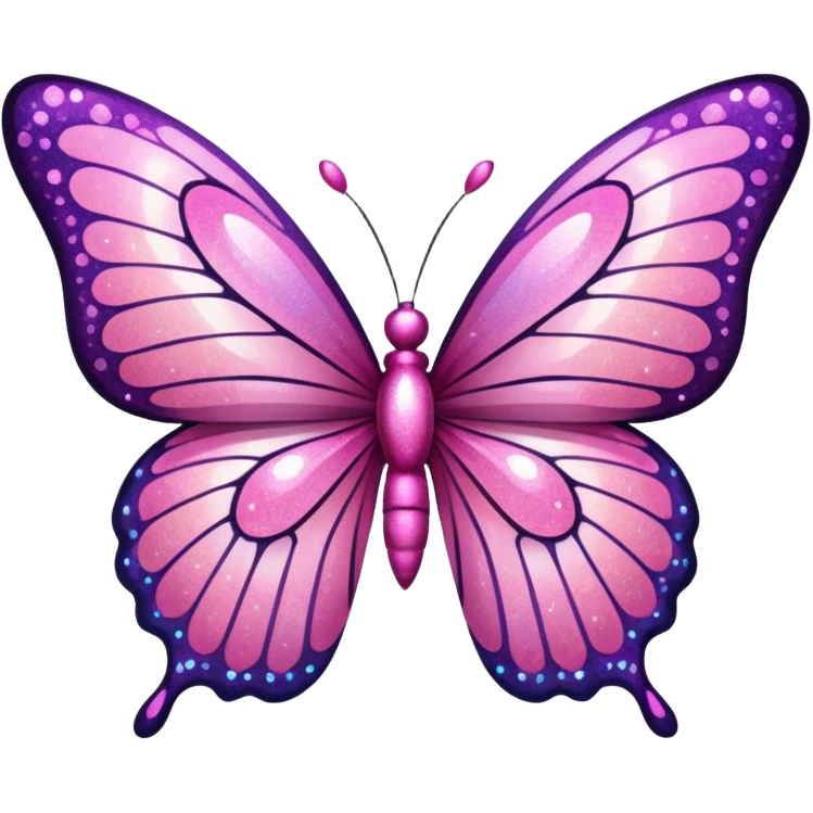 Pink sparkly glitter butterfly emoji