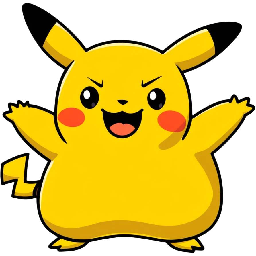 fat Pikachu with acne screaming emoji