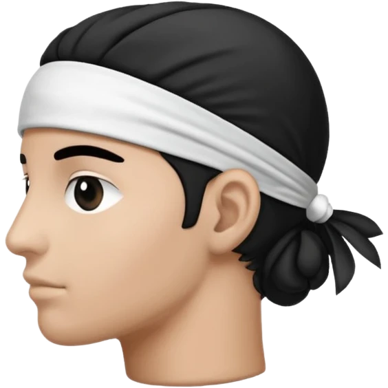 The Corsica flag : represents the left profile of a black head called a Moor's head , wearing a white headband. This emblem is black on a white background. On the first Corsican flags, the representation of the head was slightly different emoji