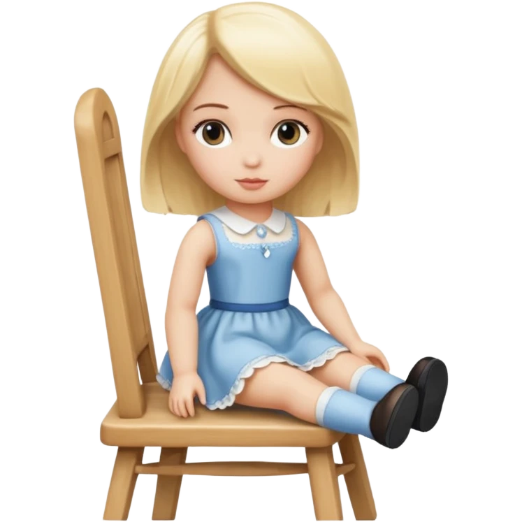 Blonde Doll Sitting On The Chair emoji