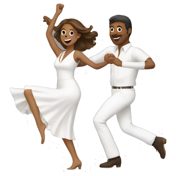 brown hair couple dancing boogie emoji