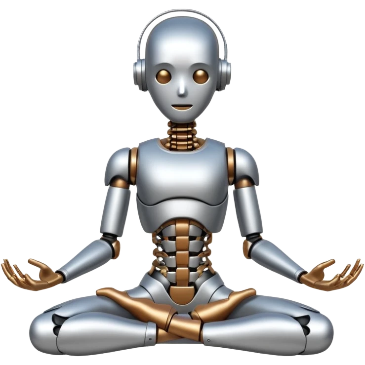 a stiff robot that tries to do yoga emoji