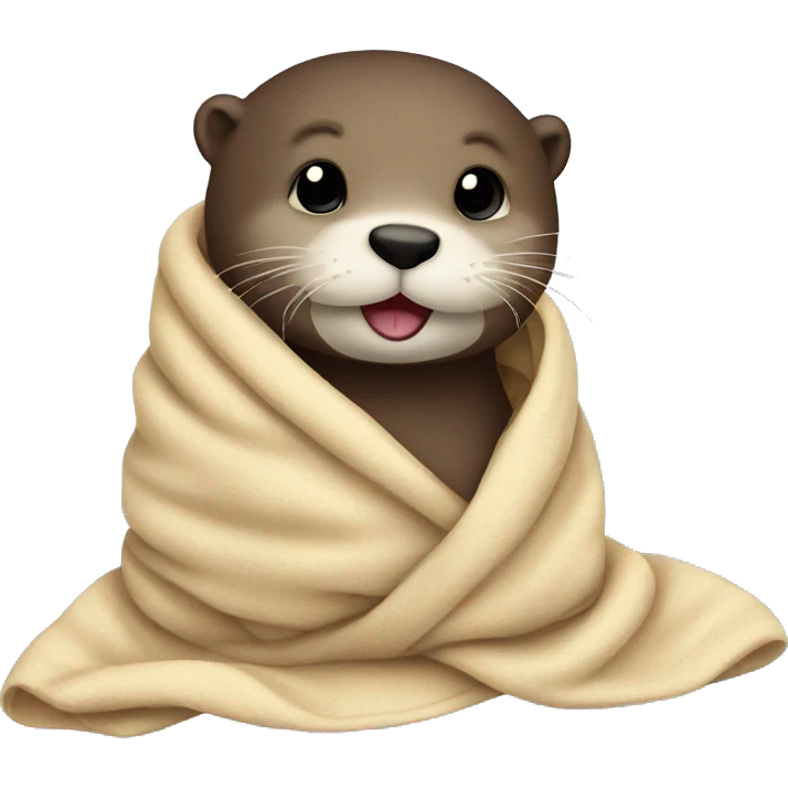 otter cozy in blanket emoji