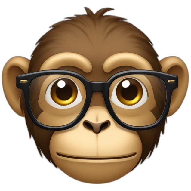 Monkey with glasses emoji