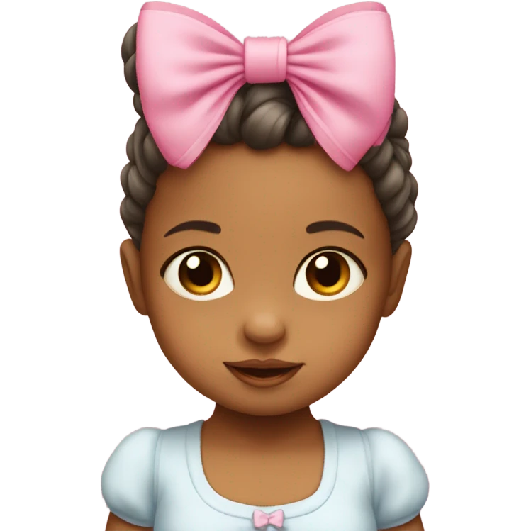 Baby girl with pink bow emoji