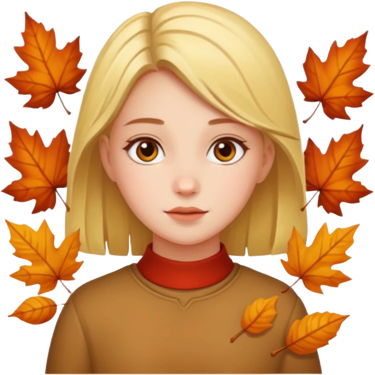 Girl and autumn emoji